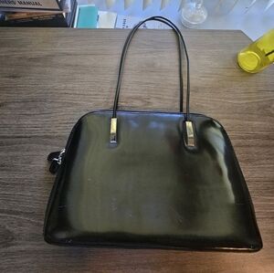 Elegant Black Faux Leather Handbag